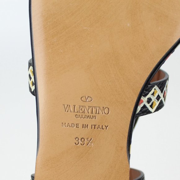 NEW VALENTINO GARAVANI Runway Sandal–Ankle Wrap Embellished Flat Gladiator Style - Picture 11 of 12